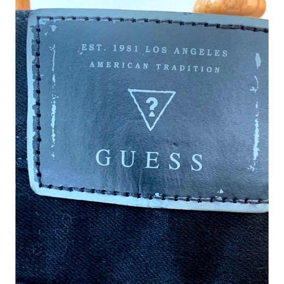 Guess Men’s Regular Straight 5 Pocket Jeans Black Size 40 x 34 - Picture 3 of 8
